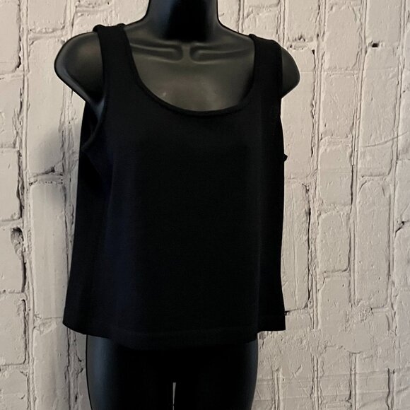 St. John Caviar  |  Black Knit Sleeveless Sweater - Picture 6 of 10